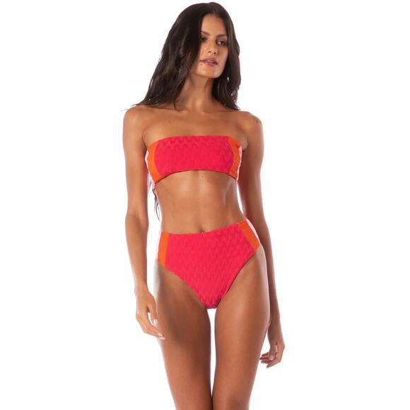 Maaji Apple Red Nomad Strapless Bandeau Bikini Top NWT VARIOUS SIZES - Picture 1 of 6